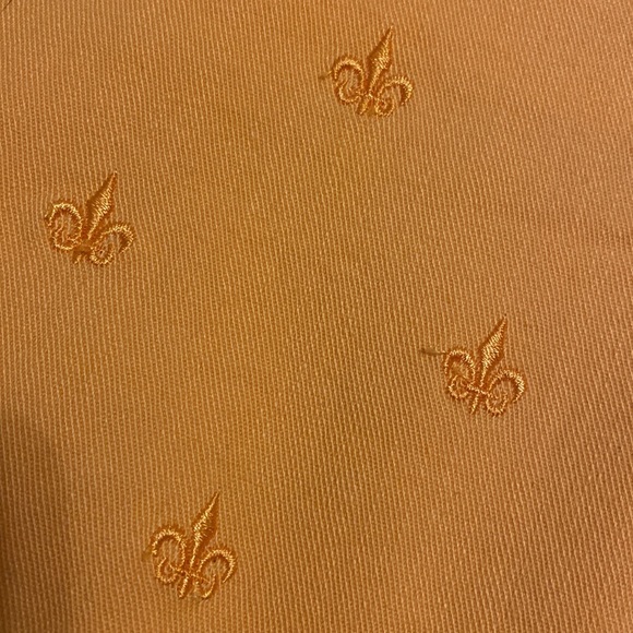 Code Bleu Fleur De Lis orange/peach jean style golfers shorts size 6 - Picture 3 of 11